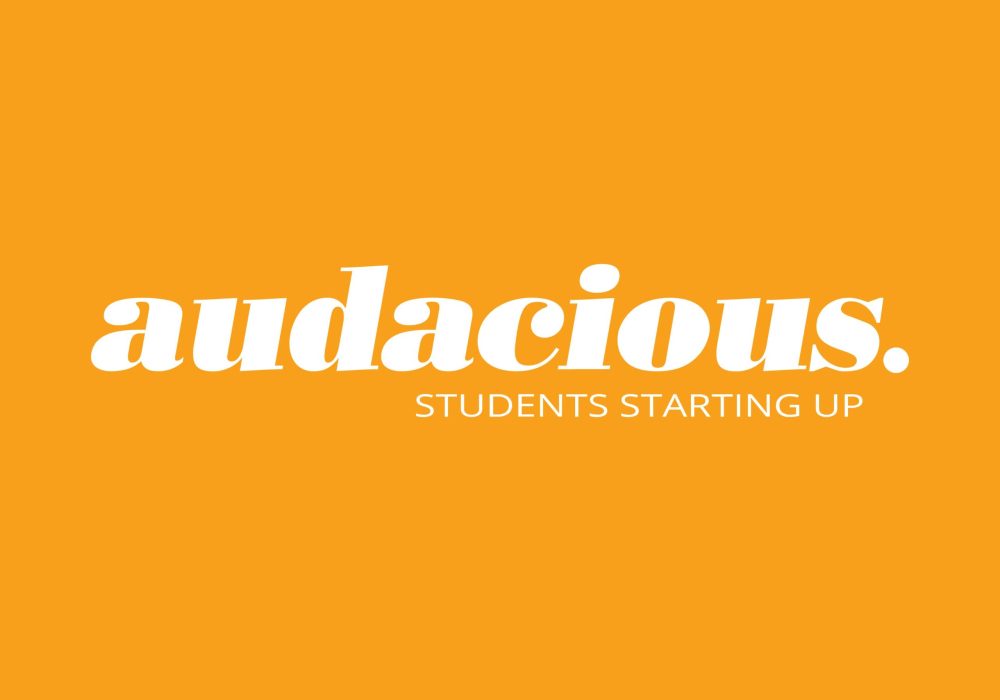 audacious logo in an orange box - programme for startups in dunedin